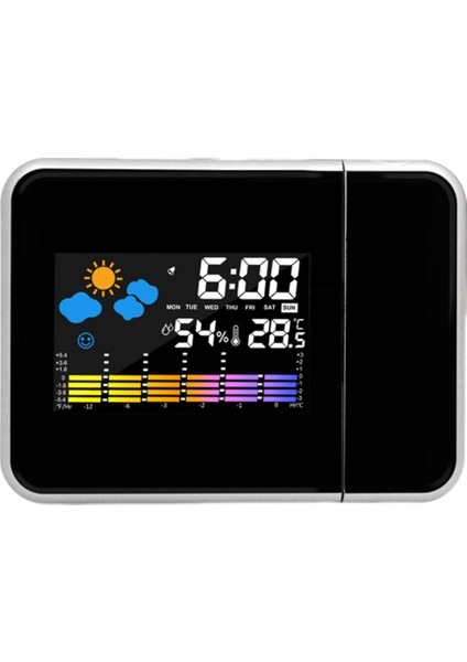 Siyah Akıllı Çalar Saat Gece Arkadan Aydınlatmalı Dijital LED Projektör Ev Oturma Odası Yatak Odası Için Ayarlanabilir Projeksiyon Açısı (Yurt Dışından)