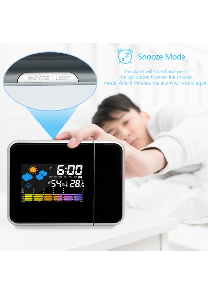 Siyah Akıllı Çalar Saat Gece Arkadan Aydınlatmalı Dijital LED Projektör Ev Oturma Odası Yatak Odası Için Ayarlanabilir Projeksiyon Açısı (Yurt Dışından) indirimleri