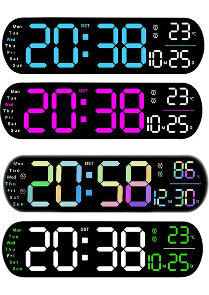 Gül Kırmızı Dijital Alarmlı Saat Saat Dst 10 Seviye Parlaklık Ayarı Sınıf Oturma Odası Başucu Yatak Odası Ofis Için Sıcaklık Göstergesi ile (Yurt Dışından)