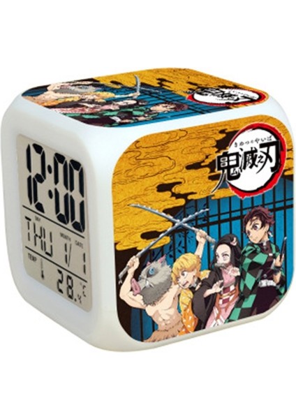 NZ014 Anime Oyuncaklar LED Dokunmatik Çok Fonksiyonlu Karikatür Çalar Saat Yedi Renkli Gece Izle LED Saat Hayranları Çocuk Çocuk Hediye (Yurt Dışından)
