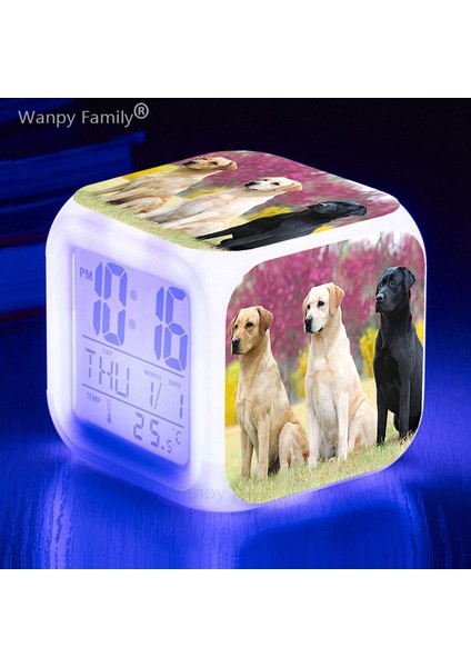 Çoklu Labrador Retriever 7 Renk Değişen LED Çalar Saat Çocuk Odası Uyandırma Zamanlayıcısı Taşınabilir Masa Saati Pet Köpek Çocuk Oyuncakları Hediyeler (Yurt Dışından) modelleri