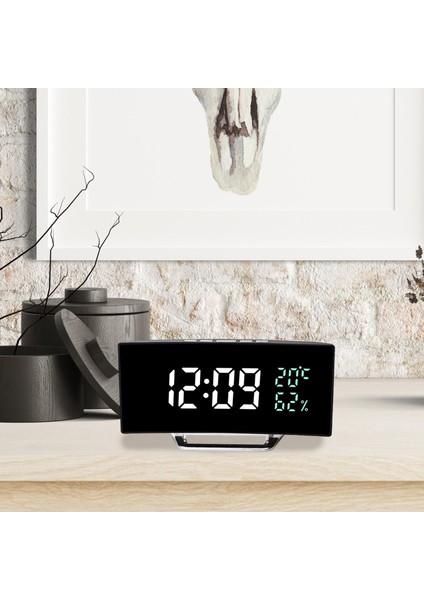 Beyaz Yeşil LED Dijital Çalar Saat Ofis Oturma Odası Masa Üstü Için Modern Masaüstü Saati (Yurt Dışından)