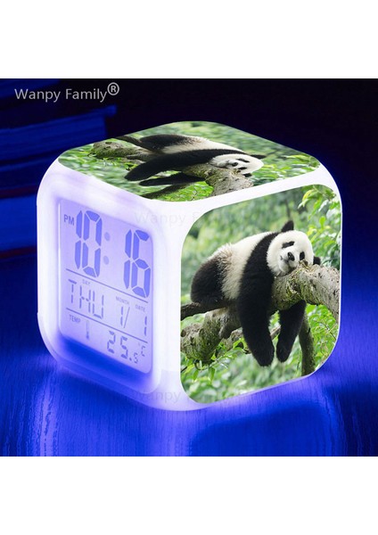 Mor Çok Sevimli Panda LED Çalar Saat Çocuk Odası Dokunmatik Algılama Uyandırma Zamanlayıcısı Studet's Yatak Odası Taşınabilir Masa Saati Ruh Işığı ile (Yurt Dışından) fiyatları