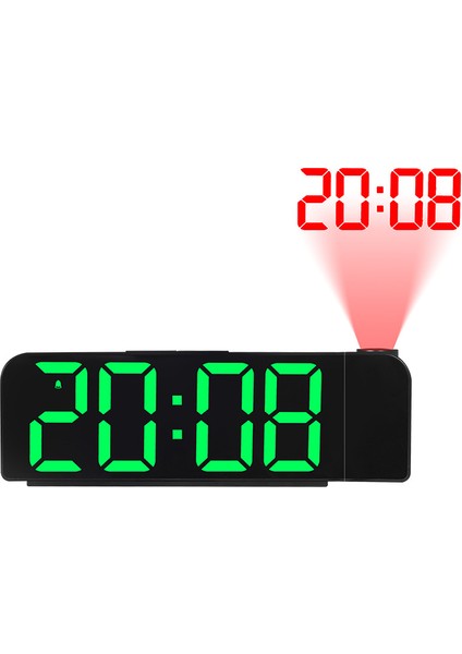 Yeşil K83 Projeksiyonlu Çalar Saat LED Dijital Masa Saatleri USB Uyanma Saati 180 Zamanlı Projeksiyonlu Erteleme Masa Saati (Yurt Dışından)