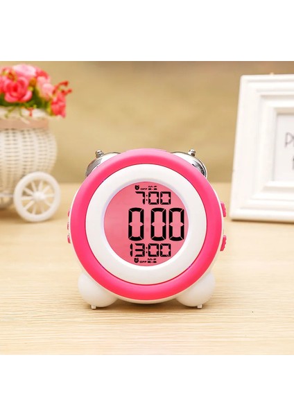 Pembe 1 Dijital Alarmlı Saat Saat Tarih Göstergesi Ikiz Çan Ağır Uyuyanlar Için Çok Yüksek Çift Alarm Gençler Için Mavi Arka Işık (Yurt Dışından) fiyatları