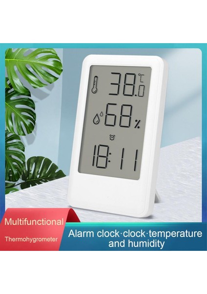 Ingilizce Beyaz Emilebilir Termometre Sayı Higrometre Yüksek Hassasiyet Mini Akıllı Narin Asılabilir Veya Ayakta Durabilir Rahat Çalar Saat (Yurt Dışından)