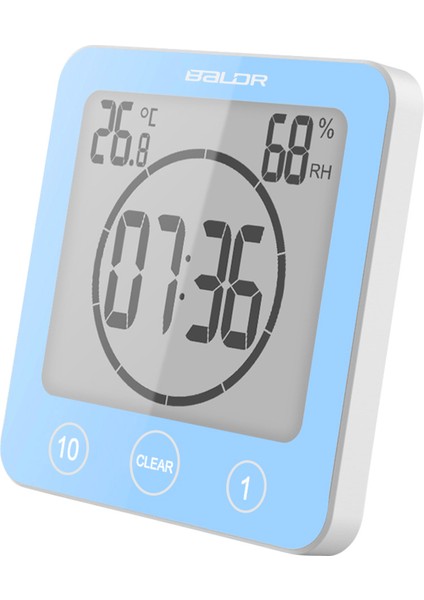 Mavi LCD Dijital Su Geçirmez Su Sıçramaları Için Banyo Duvar Saati Duş Saatleri Zamanlayıcı Sıcaklık Nem Mutfak Yıkama Odasızamanlayıcılar (Yurt Dışından)