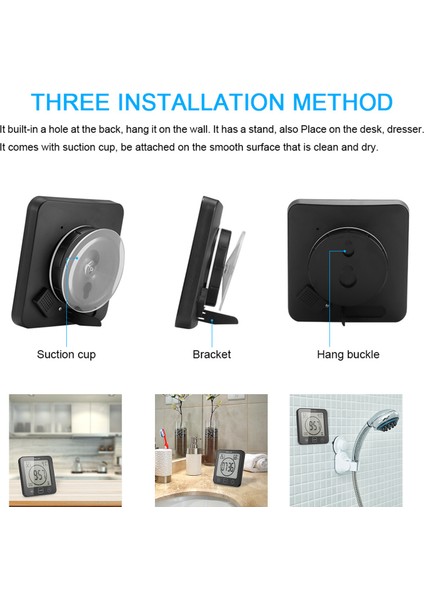 Mavi LCD Dijital Su Geçirmez Su Sıçramaları Için Banyo Duvar Saati Duş Saatleri Zamanlayıcı Sıcaklık Nem Mutfak Yıkama Odasızamanlayıcılar (Yurt Dışından) indirimleri