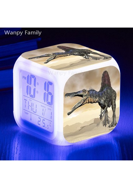 Altın Dinozor LED Dijital Alarmlı Saat Saat Erkek Kız Doğum Günü Hediyeleri Öğrenciler Yatak Odası Termometre Takvimler ile Taşınabilir Masa Saati (Yurt Dışından)