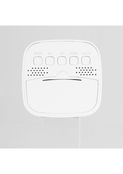 Beyaz Işık Beyaz LCD Dijital Çalar Saat Sıcaklık Nem Tarih Göstergesi Arkadan Aydınlatmalı Aydınlık Saat Basit Pille Çalışan Masa Saati (Yurt Dışından) indirimleri