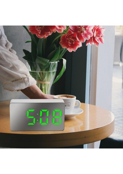 Stil A 4 Adet 1 ~ 8 Adet Aynalı Masa Saati Çok Fonksiyonlu Dijital Alarm Erteleme Ekran Süresi Gece LED Işık Masa Masaüstü Ev Dekor Hediyeler (Yurt Dışından)