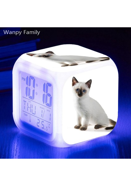 Altın Uyuyan Kedi Çalar Saat 7 Renk Değişimi Çok Fonksiyonlu Dijital Saat Öğrenci Odası Masa Saati Çocuk Doğum Günü Hediyeleri (Yurt Dışından)