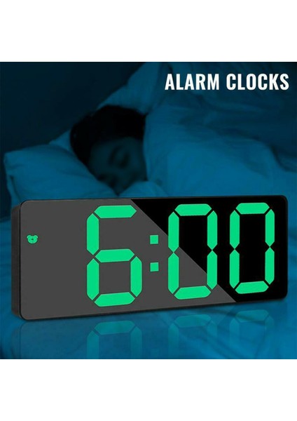 Kırmızı Dijital Ayna Çalar Saat, Makyaj Aynası Fonksiyonu, Çok Fonksiyonlu Alarm ve Sıcaklık Göstergesi, LED Ekran, USB Veya Pil (Yurt Dışından)