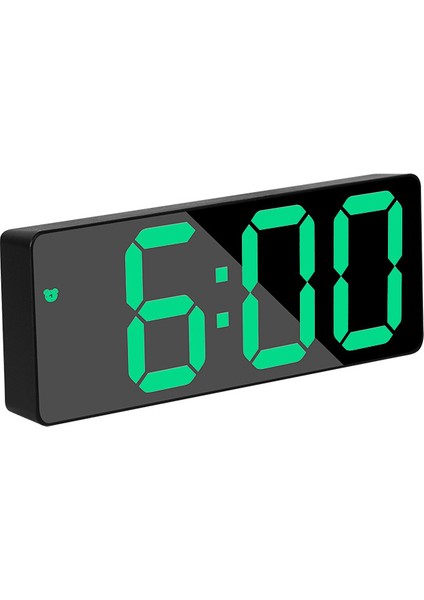 Yeşil LED Saat Dijital Alarmlı Saat Saat Sıcaklık Zaman Göstergesi ile Ev Başucu Ofis Için 3 Ayarlanabilir Parlaklık Masaüstü Saat (Yurt Dışından)