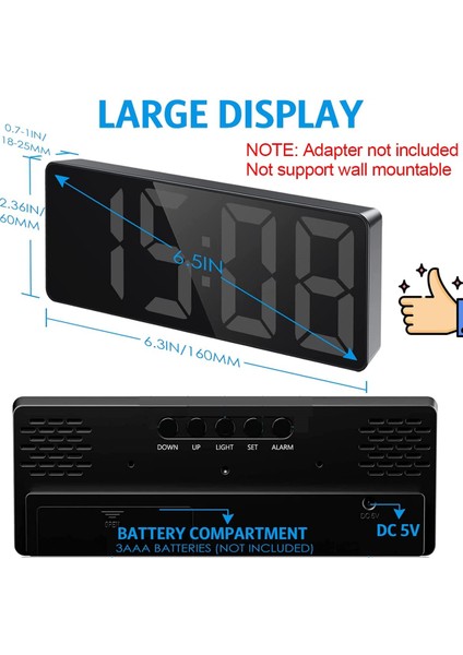 Yeşil LED Saat Dijital Alarmlı Saat Saat Sıcaklık Zaman Göstergesi ile Ev Başucu Ofis Için 3 Ayarlanabilir Parlaklık Masaüstü Saat (Yurt Dışından) fırsatları