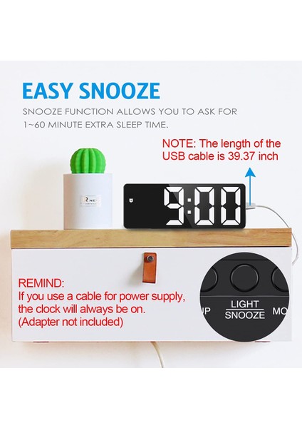 Yeşil LED Saat Dijital Alarmlı Saat Saat Sıcaklık Zaman Göstergesi ile Ev Başucu Ofis Için 3 Ayarlanabilir Parlaklık Masaüstü Saat (Yurt Dışından) indirimleri