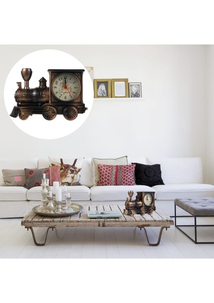 Altın Yaratıcı Retro Tren Çalar Saat Lüks Retro Tarzı Çalar Saat Yenilik Benzersiz Masa Masa Saati Duvar Dekor Duvar Modern (Yurt Dışından)