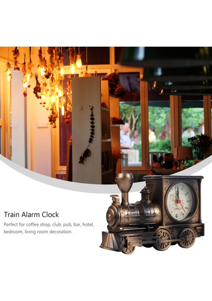Altın Yaratıcı Retro Tren Çalar Saat Lüks Retro Tarzı Çalar Saat Yenilik Benzersiz Masa Masa Saati Duvar Dekor Duvar Modern (Yurt Dışından) fırsatları