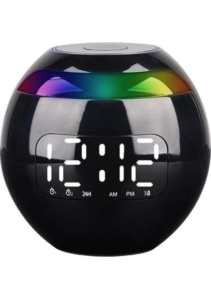B Yükseltilmiş Gece Lambası Bluetooth Hoparlör Radyo Çalar Saat USB Şarj Cihazı Dijital Saat Fm Radyo Şekerleme Zamanlayıcısı Otomatik Sensör Ekranı (Yurt Dışından)