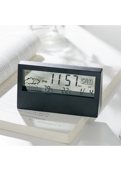 S2 Mini Dijital Çalar Saat Ins Şeffaf Ekran LED Takvim Saat Termometre Higrometre Pil Kumandalı LED Saatler Ev Dekor (Yurt Dışından) modelleri