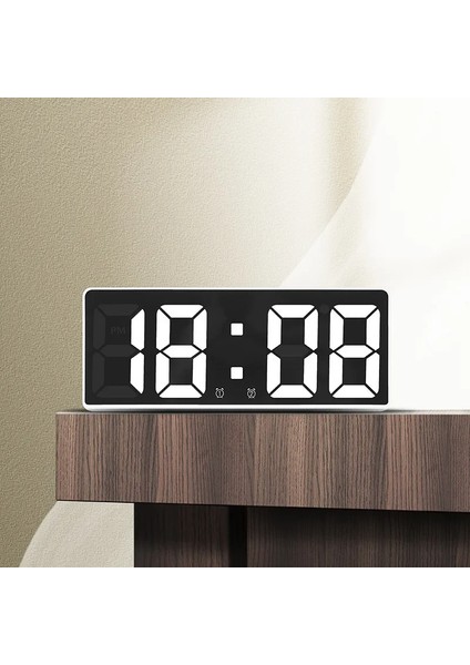 A-Turuncu Dijital Çalar Saat Ses Kontrolü Sıcaklık Erteleme Gece Modu Masaüstü Masa Saati 12/24H Rahatsız Etme Önleyici Fonksiyon LED Saatler Izle (Yurt Dışından)