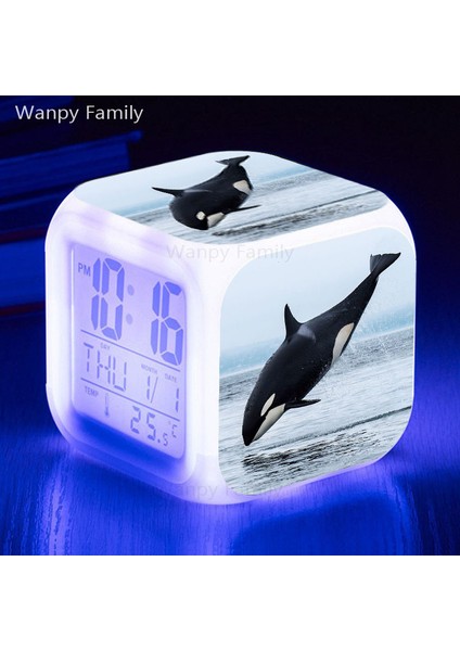 Altın Yeni Süper Sevimli Yunuslar Çalar Saat 7 Renk Aydınlık Çok Işlevli Masa Saati Çocuk Doğum Günü Hediyesi Oyuncaklar Dijitalsaat (Yurt Dışından)