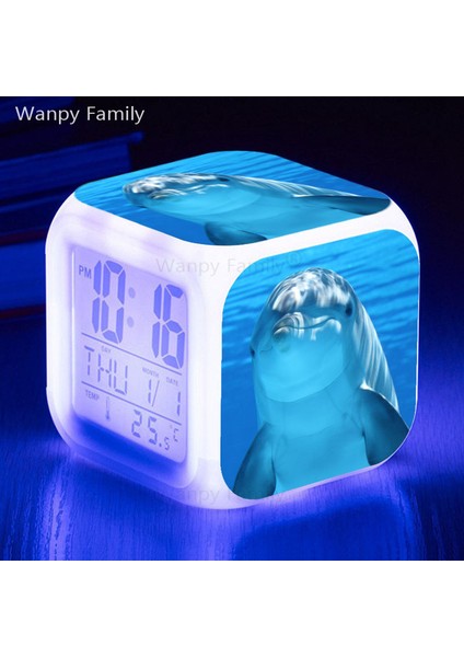 Altın Yeni Süper Sevimli Yunuslar Çalar Saat 7 Renk Aydınlık Çok Işlevli Masa Saati Çocuk Doğum Günü Hediyesi Oyuncaklar Dijitalsaat (Yurt Dışından) modelleri