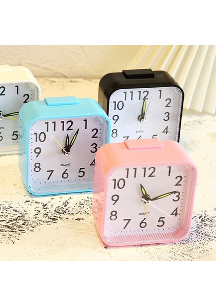 Mavi Mini Kare Basit Çalar Saat Sessiz Kuvars Pil Yatak Odası Masaüstü Gece Lambası Dijital Alarmlı Saat Saat Ev Dekorasyon (Yurt Dışından) fırsatları