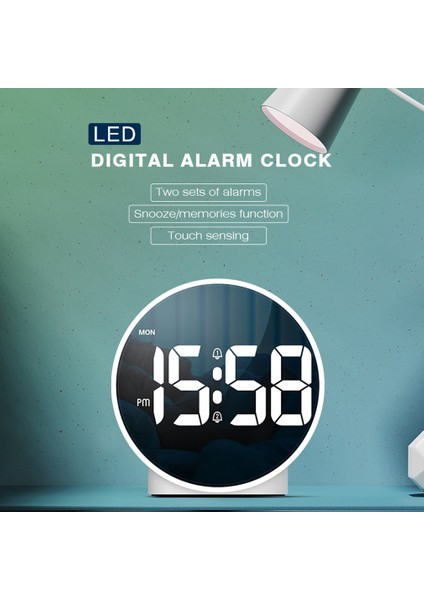 Beyaz LED Çalar Saat Dijital Bluetooth Hoparlör Çalar Saat Çift Alarm Modu Zaman Gece Lambası Ekran Masaüstü Saat Erteleme Çalar Saat (Yurt Dışından)