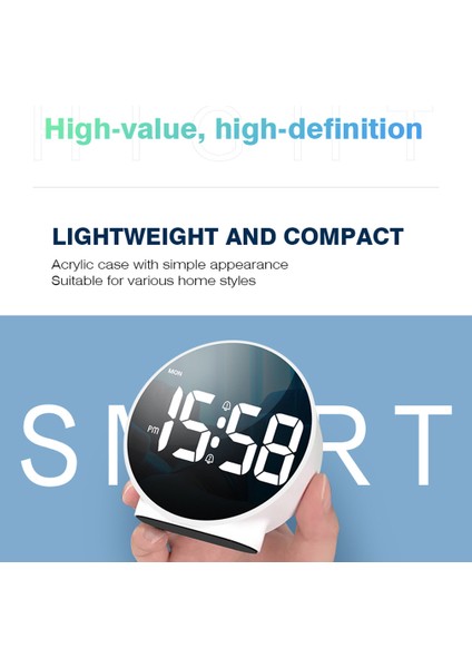 Beyaz LED Çalar Saat Dijital Bluetooth Hoparlör Çalar Saat Çift Alarm Modu Zaman Gece Lambası Ekran Masaüstü Saat Erteleme Çalar Saat (Yurt Dışından)