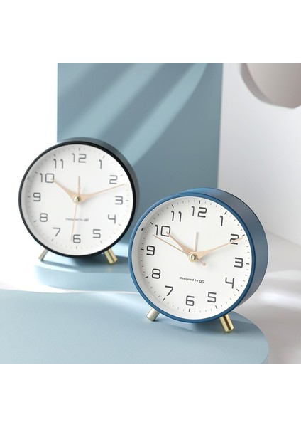 Beyaz Iskandinav Lüks Çalar Saat Dilsiz Çocuk Öğrenci Masası Masa Saati Yatak Odası Çalışma Odası Basit Buzlu Metal Saat (Yurt Dışından) modelleri