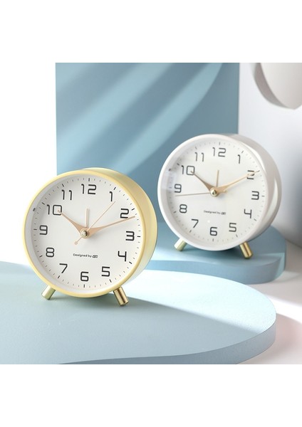 Beyaz Iskandinav Lüks Çalar Saat Dilsiz Çocuk Öğrenci Masası Masa Saati Yatak Odası Çalışma Odası Basit Buzlu Metal Saat (Yurt Dışından) fırsatları