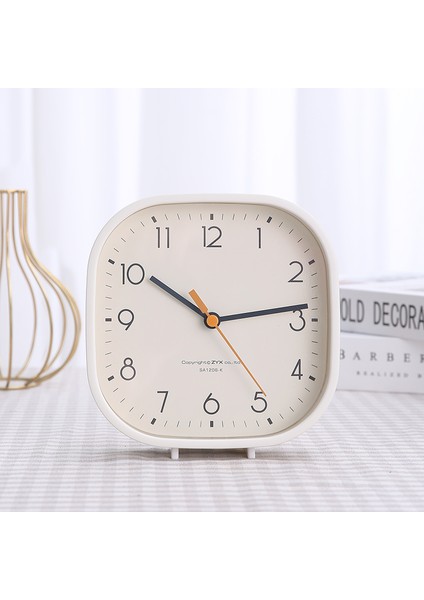 10 Beyaz 6 Inç Modern Yeni Moda Standı Asın Çift Amaçlı Abs Plastik Saat Öğrenci Sessiz Koşu Basit Yuvarlak Mini Masaüstü Alarm O'clock (Yurt Dışından)