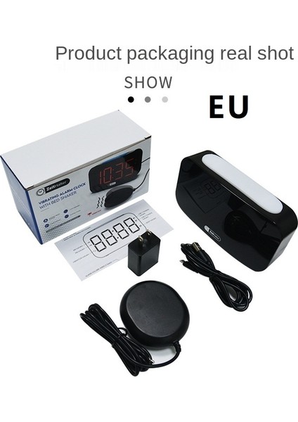 Ab Tak Ağır Uyuyanlar Için Yüksek Sesli Çalar Saat Titreşimli Çalar Saat Sağır ve Işitme Zorluğu Için Yatak Çalkalayıcılı Gece Lambası Erteleme (Yurt Dışından)