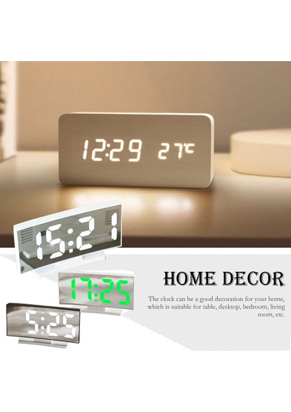 Beyaz Yeşil Işık LED Çalar Saat Yatak Odası Için Çok Fonksiyonlu Termometre Masa Dekoru (Yurt Dışından) modelleri