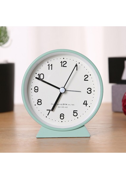 Açık Yeşil Moda Masaüstü Masa Saati Basit Düz Renk Öğrenci Odası Bas Gece Lambası Sevimli 3 Inç Alarmlı Saatler Çocuk Hediye Ev (Yurt Dışından)