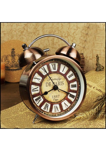 Çift Ikili Zil Vintage Retro Alarm Saati Ağır Uyuyanlar Için Yüksek Sesli Alarm Eski Moda Masa Saati Arka Aydınlatmalı Ev Dekoratif (Yurt Dışından) modelleri
