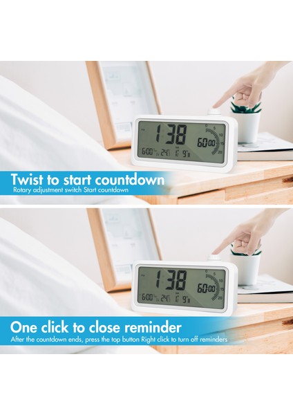 LCD Dijital Alarm Saati Tarih Kısılabilir Geri Sayım Sayacı Arkadan Aydınlatmalı Sıcaklık Göstergesi Zaman Yönetimi Aracı Çalışma Için (Yurt Dışından)