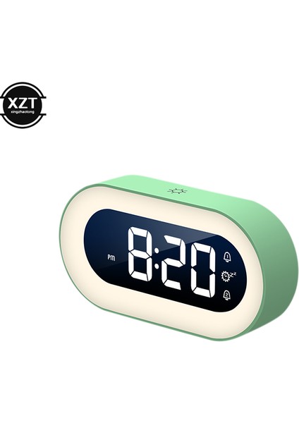 Sarı Moda Müzik LED Dijital Çalar Saat Ses Kontrolü Gece Lambası Tasarım Masaüstü Saatleri Ev Masa Dekoru Dahili 1200MAH Pil (Yurt Dışından)