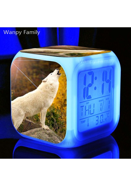 Çikolata Arctic Wolf 7 Renk Değiştiren LED Dijital Çalar Saat Öğrenci Yatak Odası Uyanma Zamanlayıcı Taşınabilir Masa Saati Çocuklar Için Oyuncaklar Hediyeler (Yurt Dışından) fırsatları