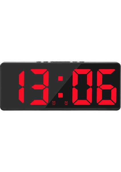 Kırmızı Dijital Alarmlı Saat Saat Ses Kontrolü Sıcaklık Erteleme Gece Modu Masaüstü Masa Saati 12/24 H Rahatsız Etme Önleme Fonksiyonu LED Saatler Izle (Yurt Dışından)