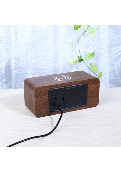 Beyaz Ahşap Yaratıcı Ahşap Saat LED Dijital Çalar Saat Çok Fonksiyonlu Sürekli Takvim Ses Kontrolü Elektronik Çalar Saat (Yurt Dışından) fırsatları