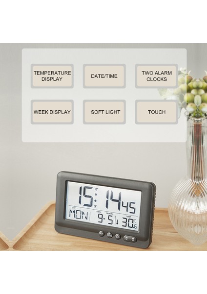 Koyu Yeşil Dijital Alarmlı Saat Saat Çok Fonksiyonlu Başucu Saat Erteleme Fonksiyonlu Masa Dekorasyonu Oturma Odası Için (Yurt Dışından) modelleri