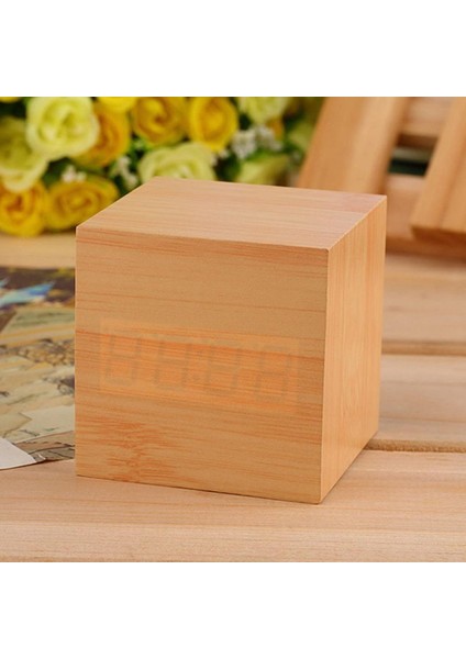 Kahverengi Modern Ahşap Küp Dijital LED Termometre Zamanlayıcı Takvim Masa Çalar Saat Masa Masa Mutfak Aksesuarları Kompakt Retro Iskandinav (Yurt Dışından) fırsatları