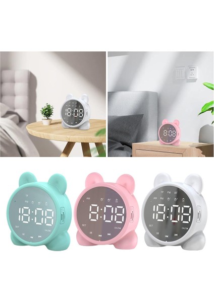 Yeşil Kablosuz Bluetooth Hoparlör Çalar Saat 1200 Mah Taşınabilir Akıllı Çift Çalar Saat Yatak Odası Seyahat Çocuklar Için Uyku Başucu (Yurt Dışından) indirimleri