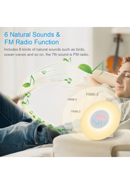 Us Plug Uyandırma Işığı Çalar Saat Gün Doğumu/gün Batımı Simülasyonu Dijital Saat Dokunmatik Kontrol Masa Saati Fm Radyo Erteleme Fonksiyonu ile (Yurt Dışından) modelleri