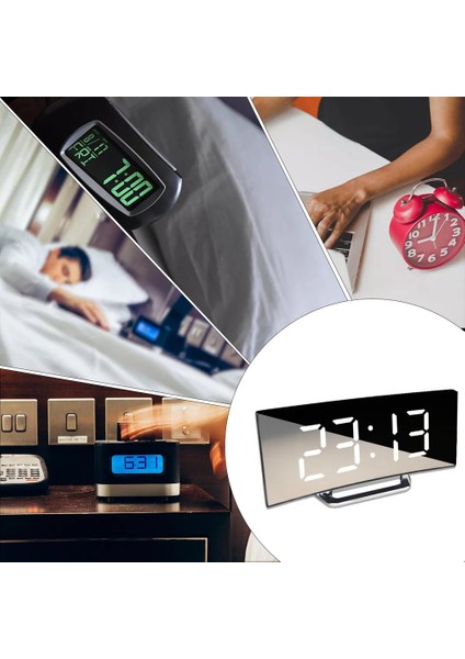 Yeşil LED Dijital Çalar Saat Masa Saati Kavisli Ekran Çalar Saatler Çocuk Odası Sıcaklık Erteleme Fonksiyonu Ev Dekor Saati (Yurt Dışından) fırsatları