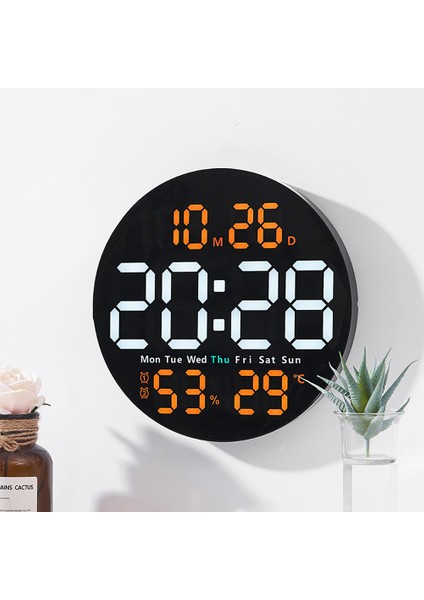 Uzaktan Kumandalı Yeşil LED Duvar Saati 10'' Yuvarlak Otomatik Karartma 10 Seviye Parlaklık Dijital Çalar Saat Ev Aksesuarları Dekorasyon (Yurt Dışından) indirimleri