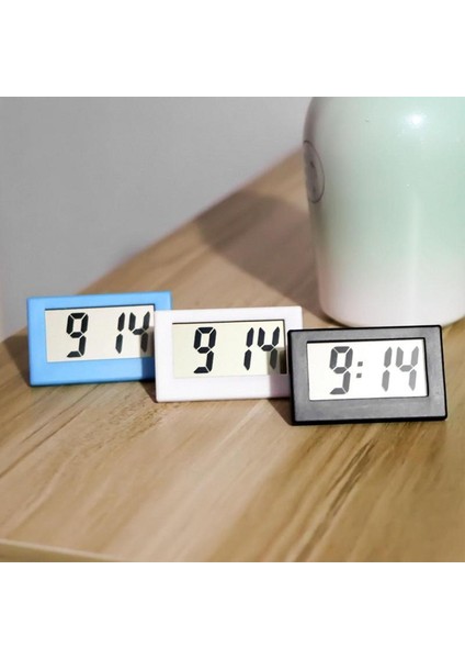 Beyaz Dijital Saat No Tick Elektrikli Alarm Masa Saati LCD Küçük Pille Çalışan Dijital Saat Ofis Masası Için Düğme Pil ile (Yurt Dışından)