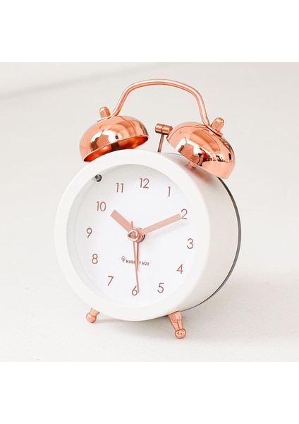 C Basit Metal Işık Lüks Çan Gül Altın Yaratıcı Dilsiz Başucu Kız Öğrenci Japon Kore Çalar Saat Masa Saati (Yurt Dışından)